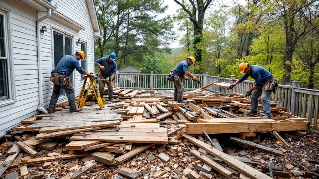 Hot tub removal from a Hampton backyard