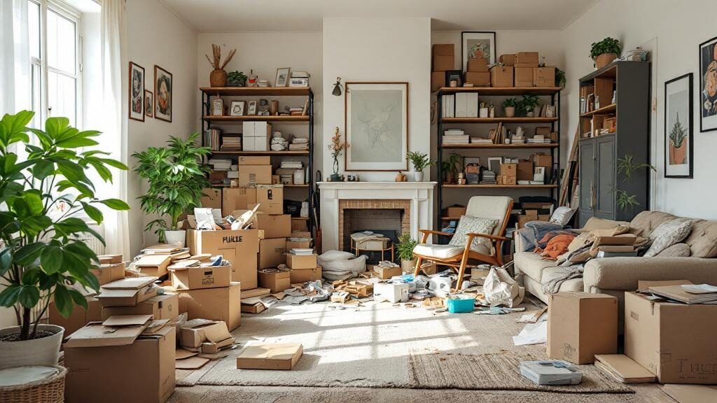 Apartment cleanout team removing furniture from unit