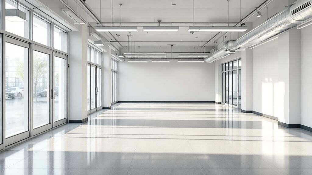 Empty commercial space cleared and ready for new tenant