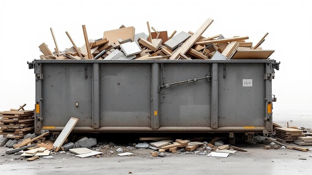 Roll-off dumpster container delivered to a Chesapeake driveway