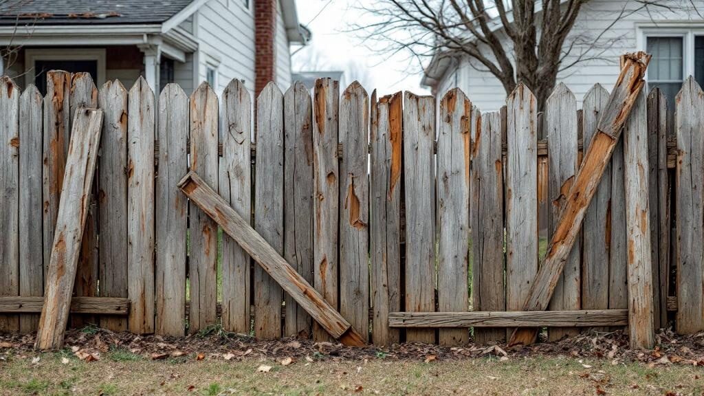 Old wood privacy fence being removed in Chesapeake, VA