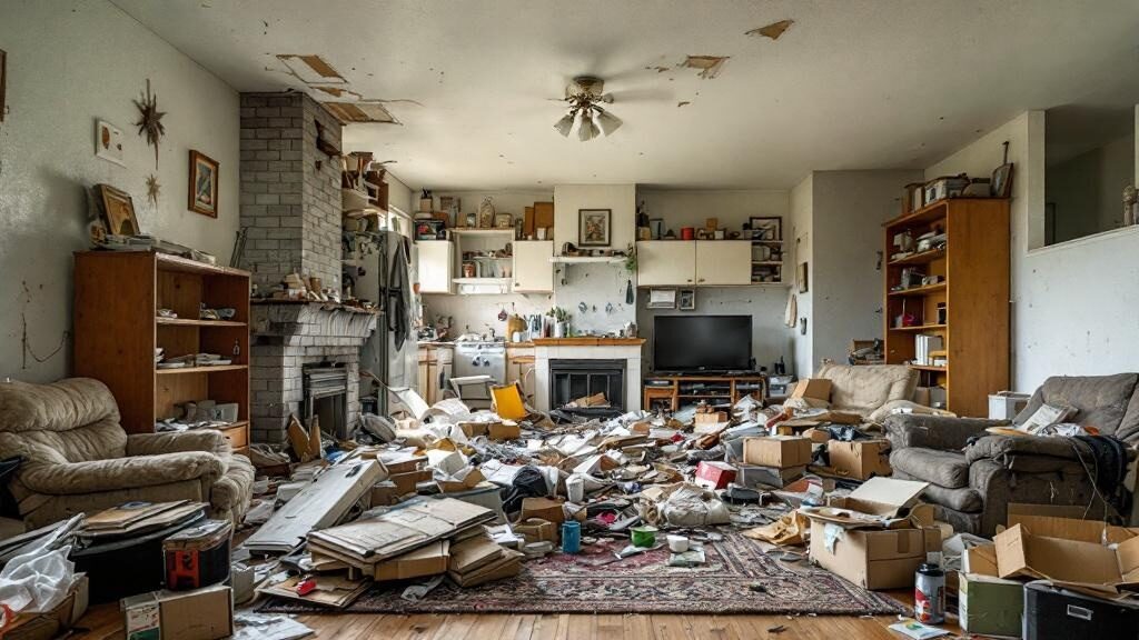 Crew clearing abandoned items from a foreclosed property