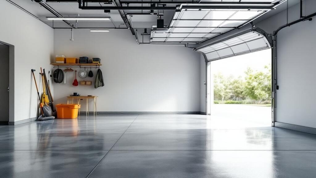 Clean empty garage after professional cleanout