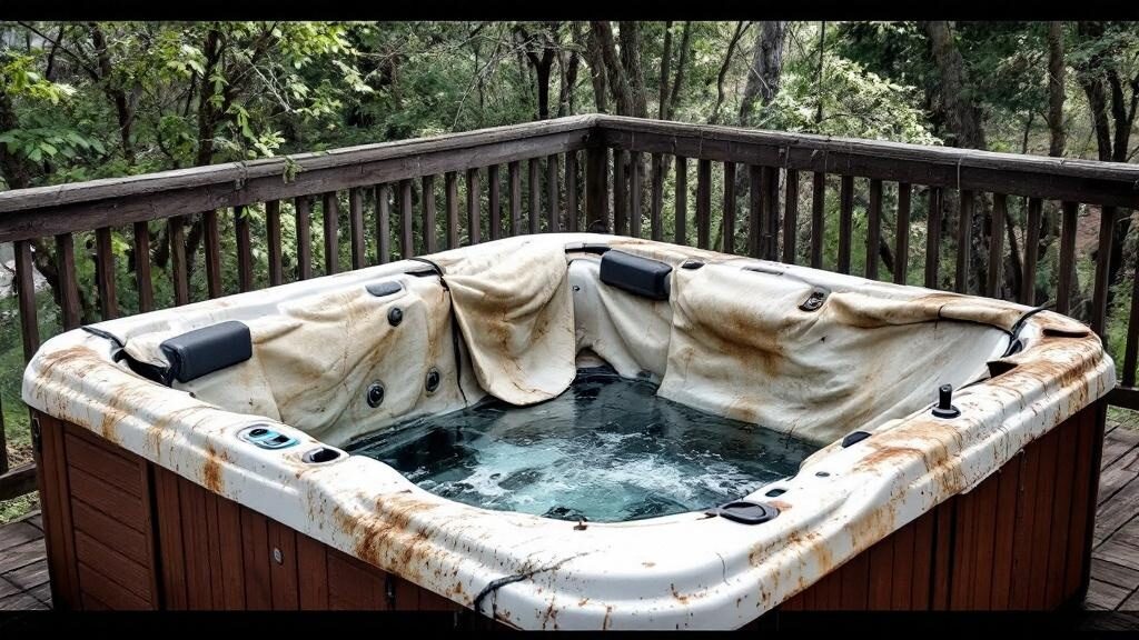 Hot tub being cut apart and removed from Chesapeake backyard