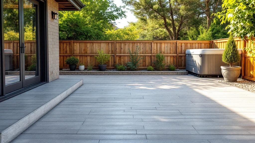 Clean cleared patio after hot tub removal in Chesapeake, VA