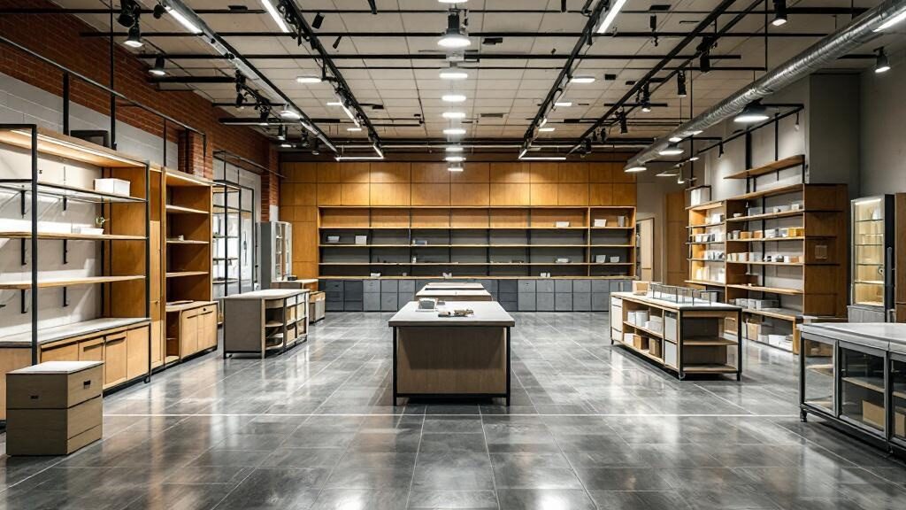 Retail shelving units being removed from a Chesapeake store