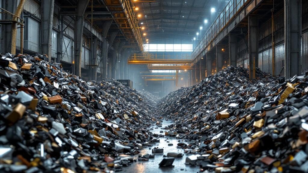 Sorted scrap metal ready for recycling facility