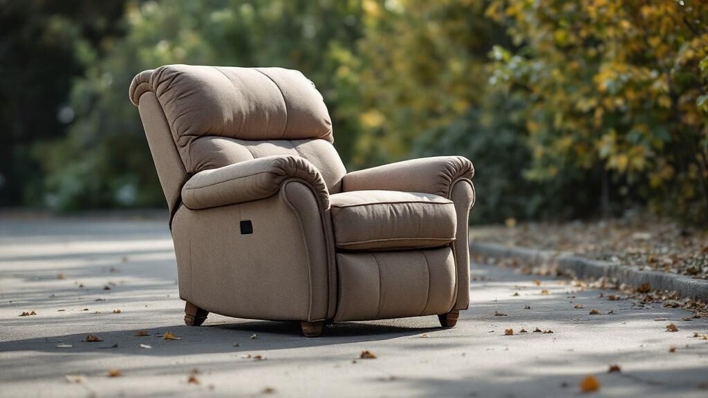 Crew removing single large sofa from Chesapeake home